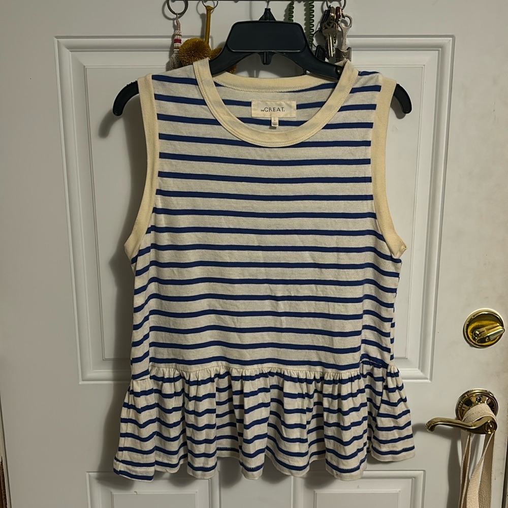 Striped peplum top